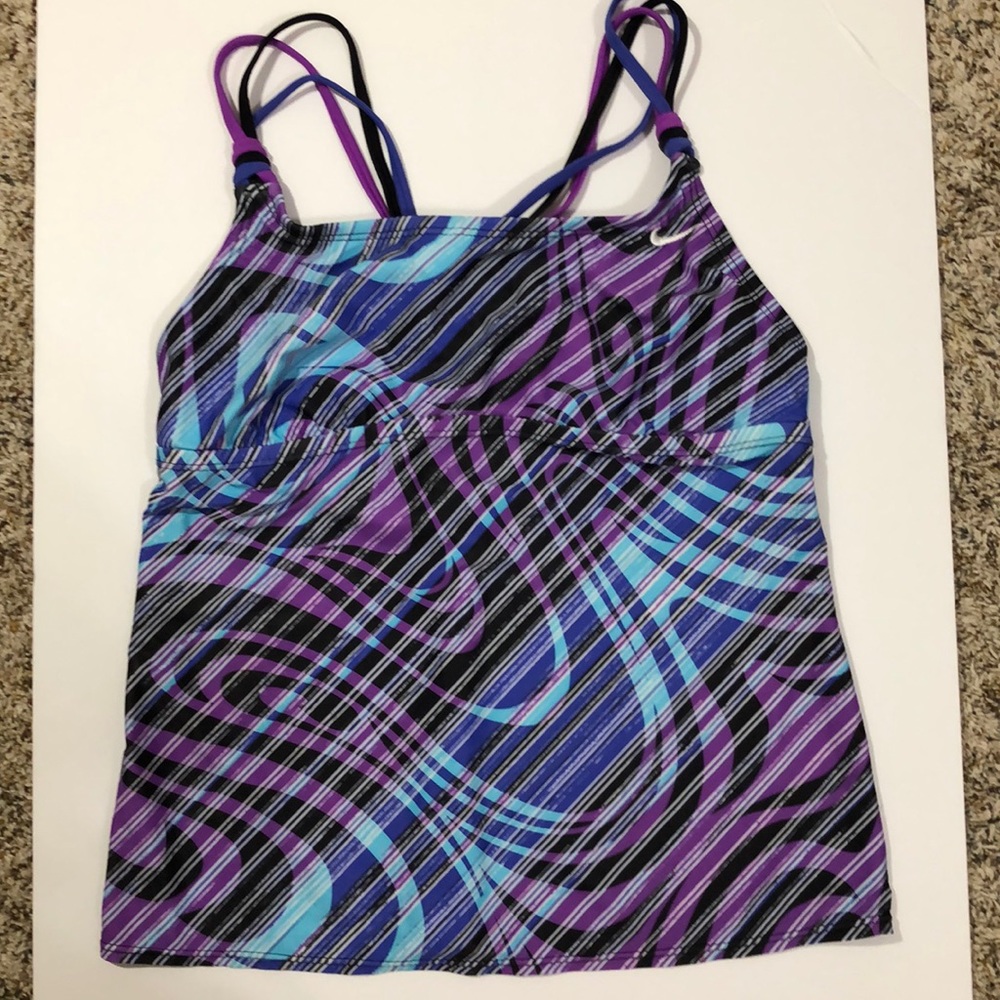 NIKE SWIM TANKINI TOP BLUE PURPLE WHITE BLACK